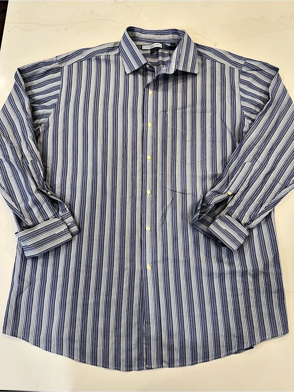 Tommy Hilfiger Striped Button Down in Blue & White XL